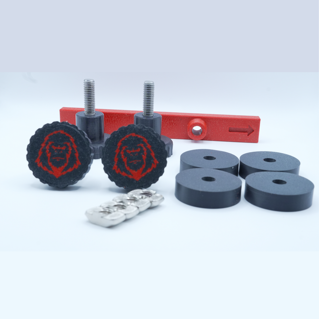 BLACK Knobs + Black Trim: 12 Piece Tool Free Mounting Kit for Tune M1 Camper